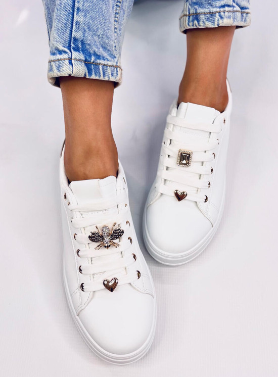 Plateau-Sneaker Weiß/Gold