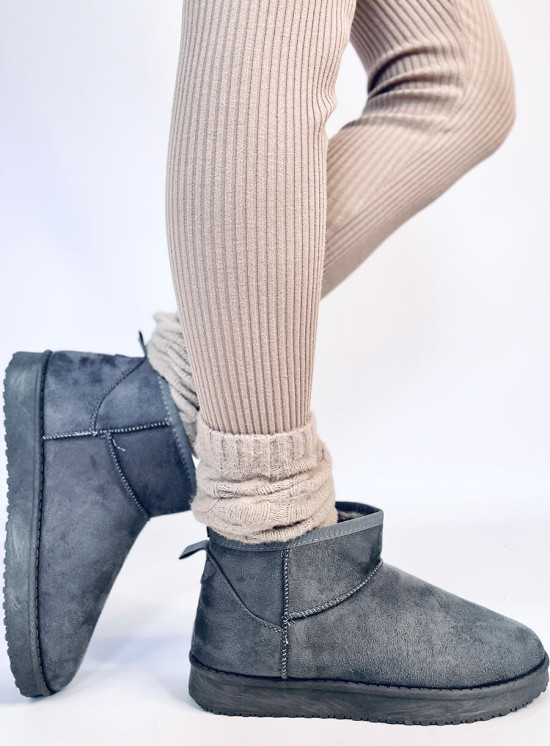 Niedrige Damen-Schneestiefel Grau