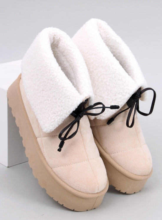 Schneestiefel mit Kunstfell Crème