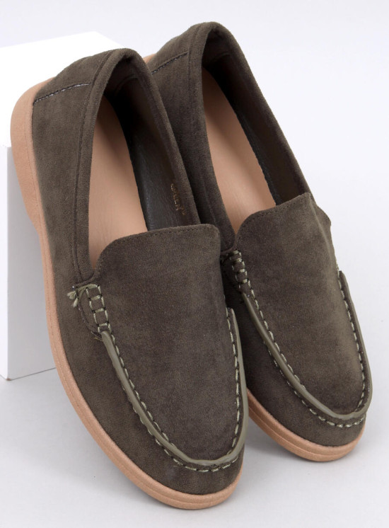 Extra weiche Damenmokassins Olivgrün