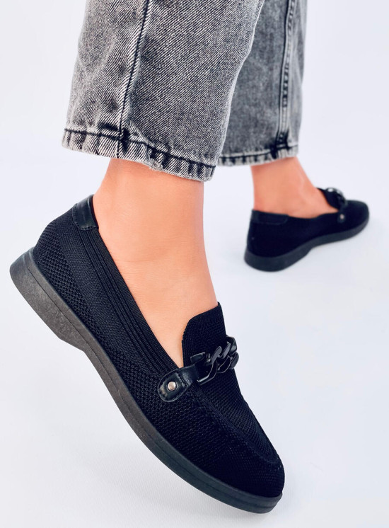 Mokassins aus perforiertem Material Schwarz