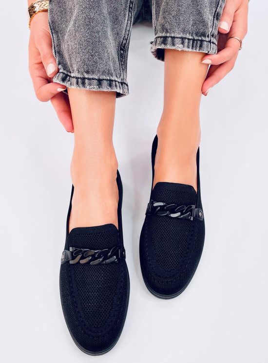 Mokassins aus perforiertem Material Schwarz