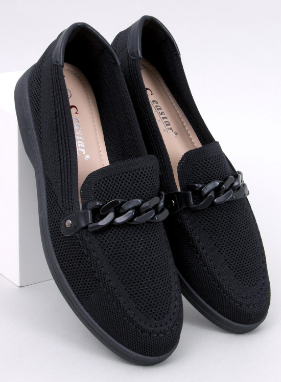 Mokassins aus perforiertem Material Schwarz