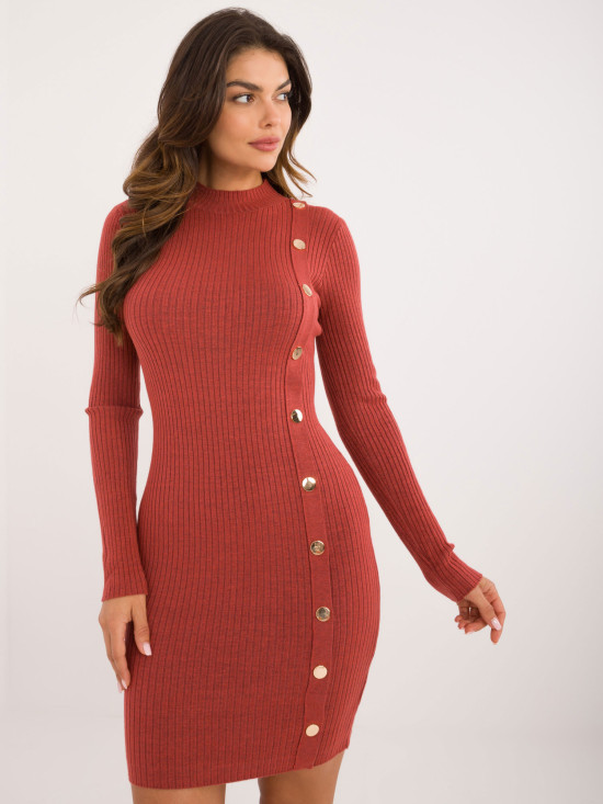 Stylisches langes Kleid in dunkelorange