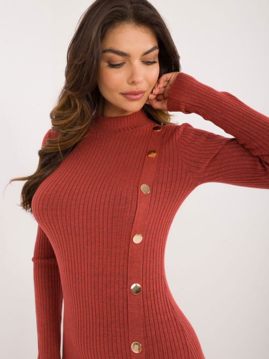 Stylisches langes Kleid in dunkelorange