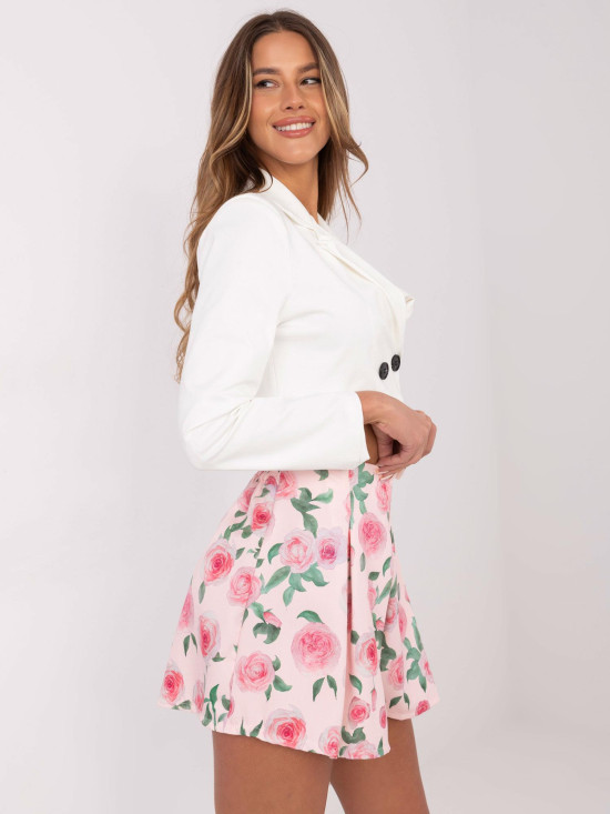 Elegante Shorts mit Blumenmuster in hellrosa