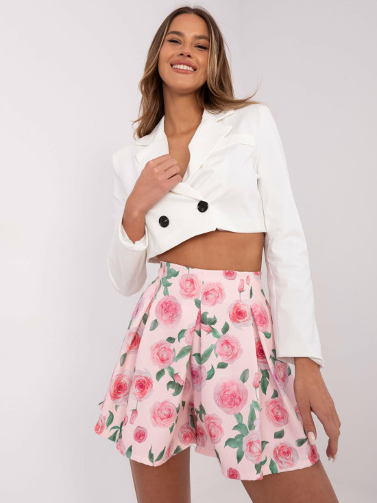 Elegante Shorts mit Blumenmuster in hellrosa