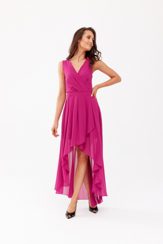 Asymmetrisches Kleid mit Wickelausschnitt in Bischofslila