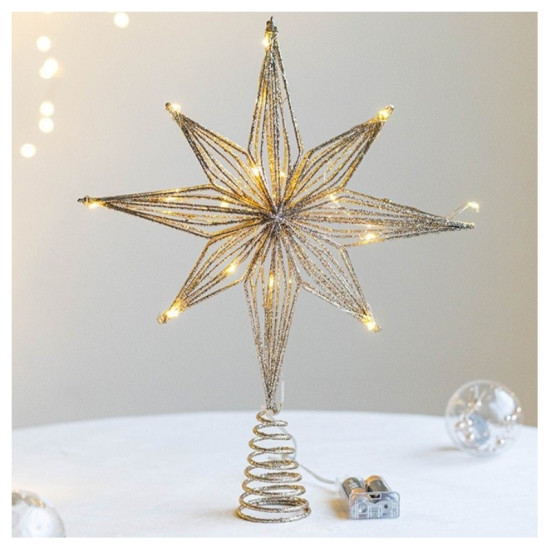 Goldener LED Stern für den Baum