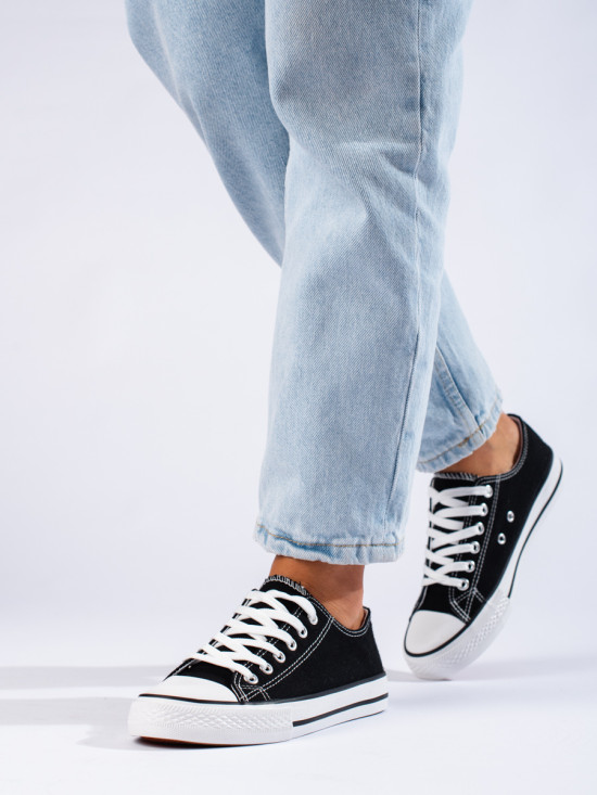 Klassische schwarze Damensneaker Shelovet