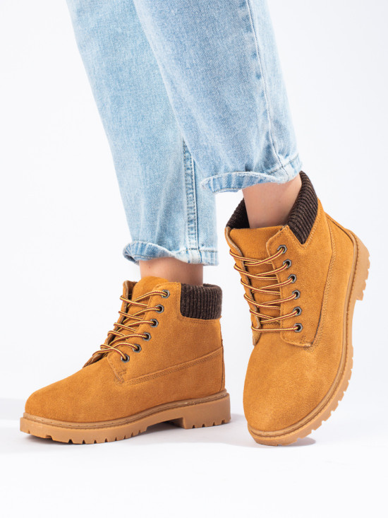 Damen Stiefeletten aus echtem Leder Shelovet in Beige