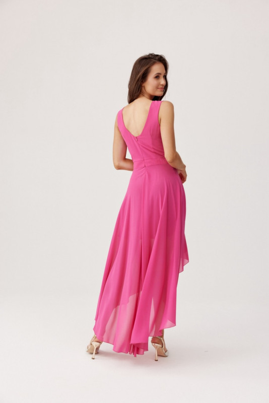 Asymmetrisches Kleid mit Wickelausschnitt in Amaranth
