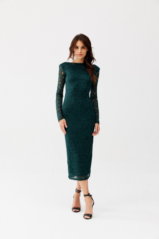 Grünes Spitzenkleid in 7/8-Länge