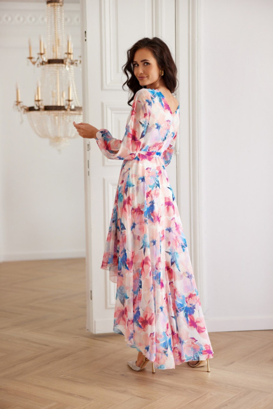 Wickel-Midikleid aus Chiffon in Rosa