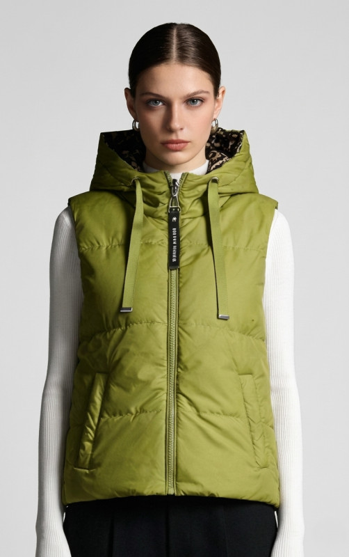 Wende-Weste mit Leopardenmuster, Grün