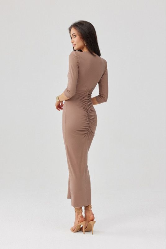 Midi-Kleid in Cappuccino-Farbe