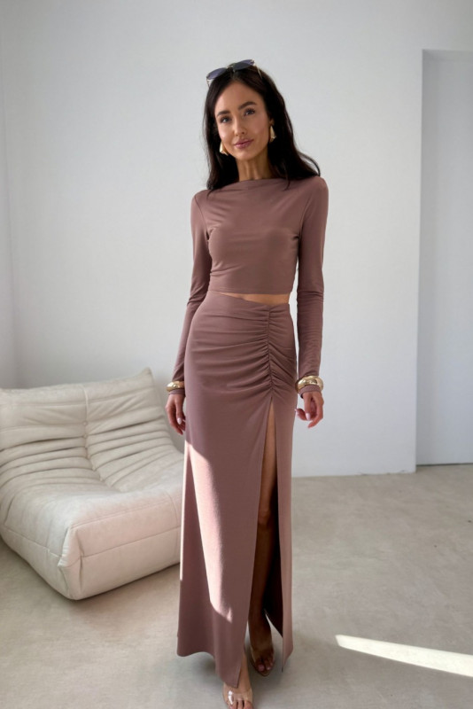 Bluse Linnea in Cappuccino-Farbe