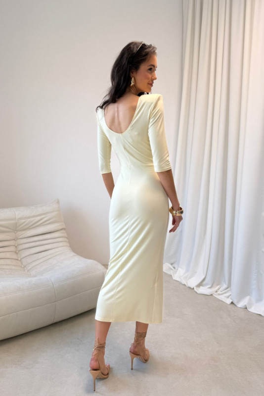 Midi-Kleid in Hellgelb