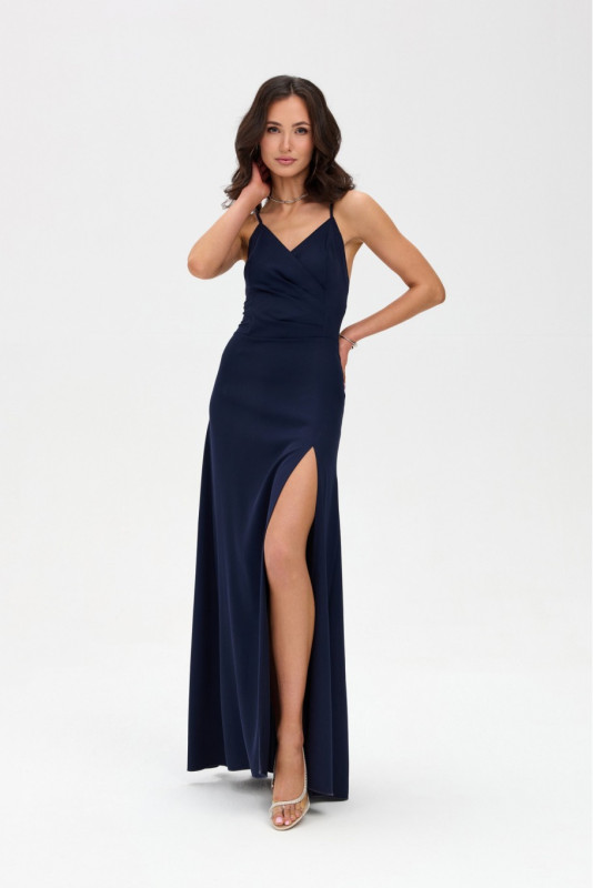 Maxikleid in Dunkelblau mit Trägern