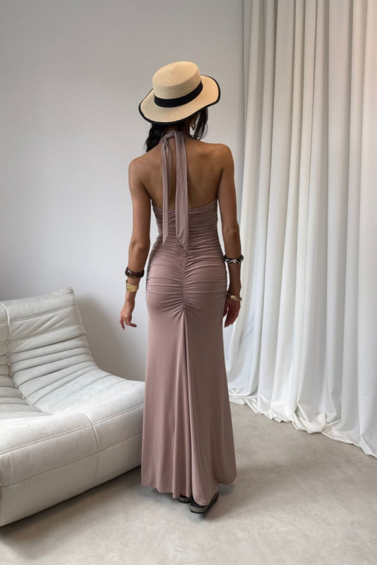 Maxikleid Adeline in Mokka