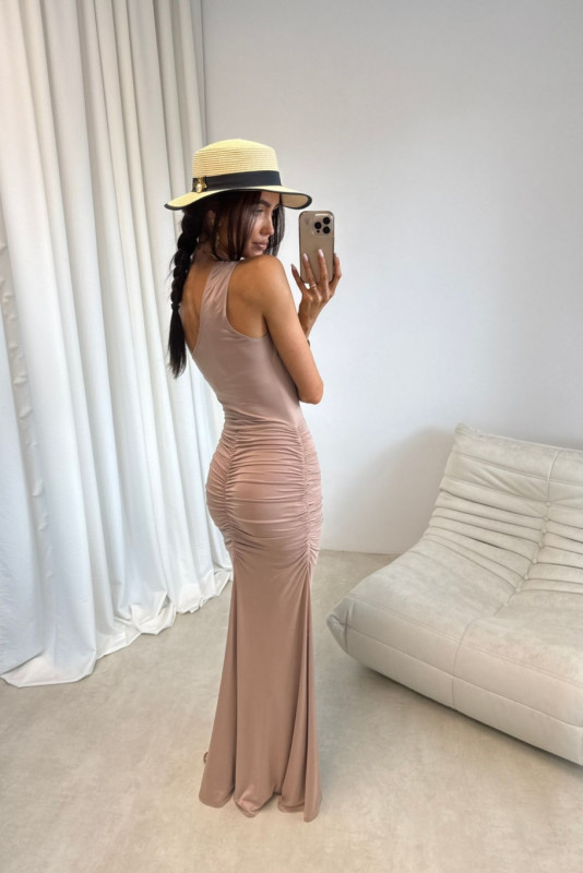Maxikleid in Mokka-Farbe