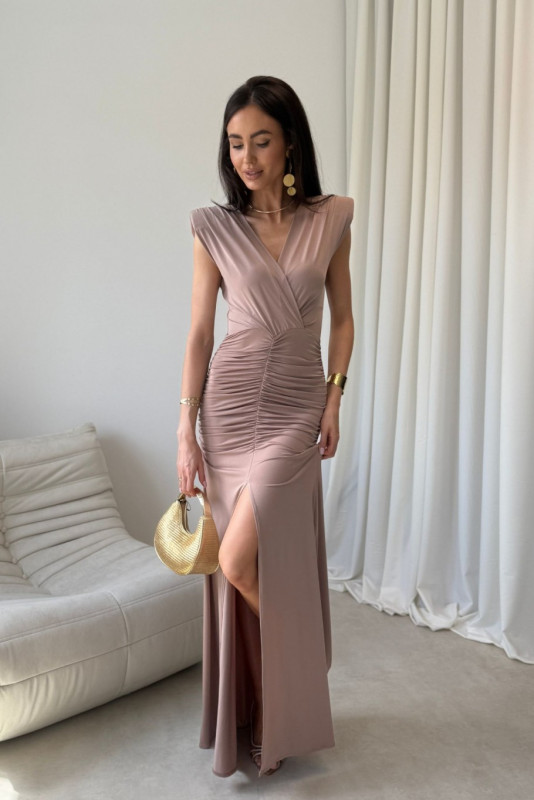 Noelia – Maxi-Kleid in Mokka