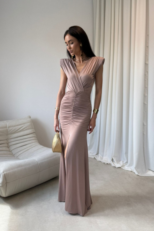 Noelia – Maxi-Kleid in Mokka