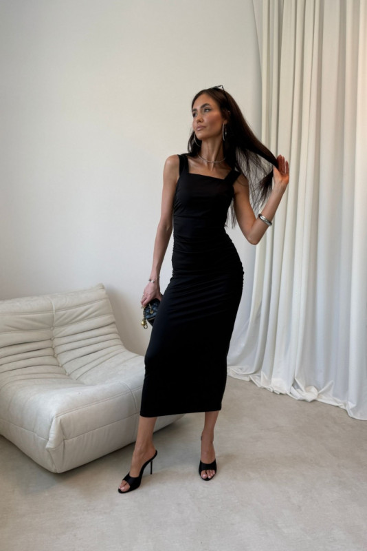 Schwarzes Zoya-Midikleid