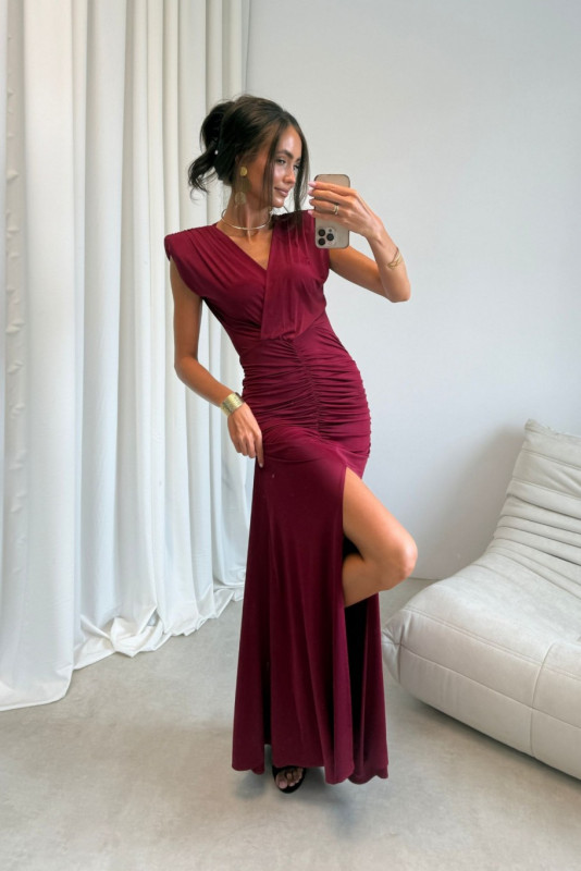 Noelia – Maxi-Kleid in Bordeaux
