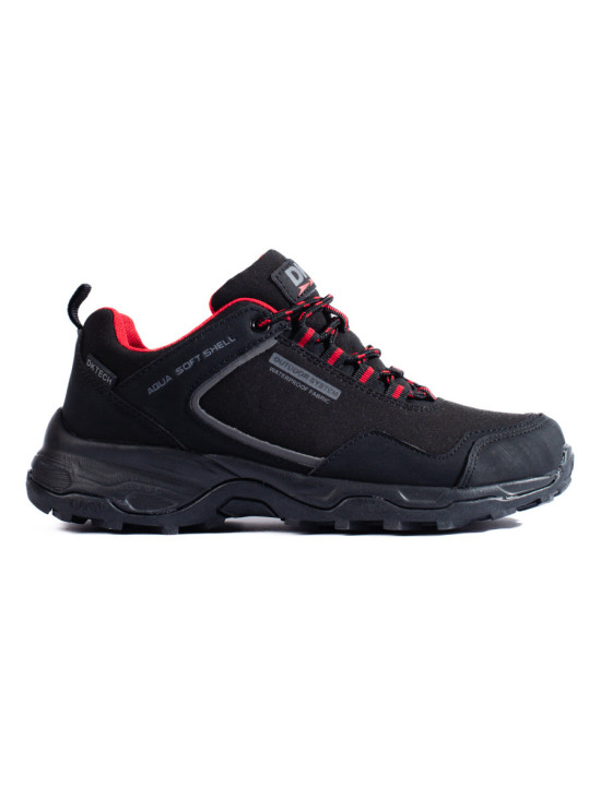 Damen Trekking Schuhe DK Waterproof Schwarz mit roten Akzenten