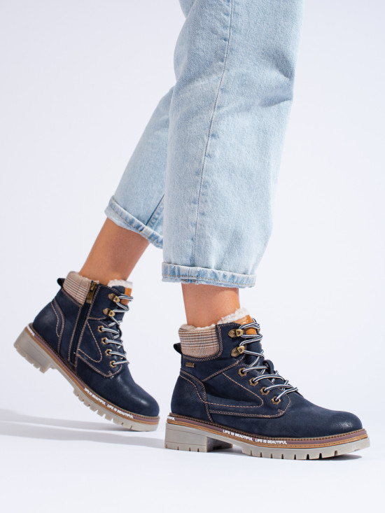 Blaue Damen Stiefeletten Shelovet