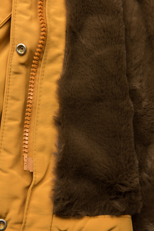 Winterparka mit Gummi in der Taille gelb