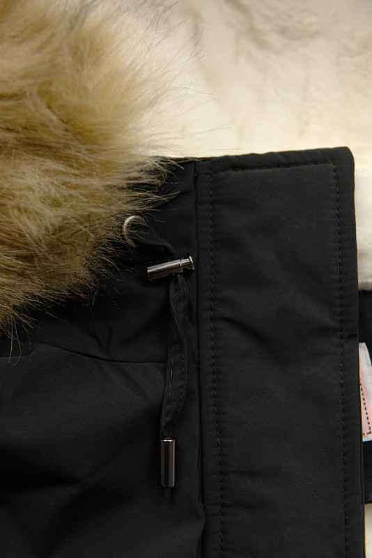 Winter Parkajacke Schwarzgrau/Beige