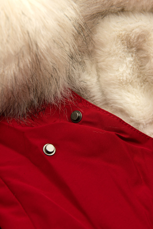Parka mit warmem Futter Rot/Ecru