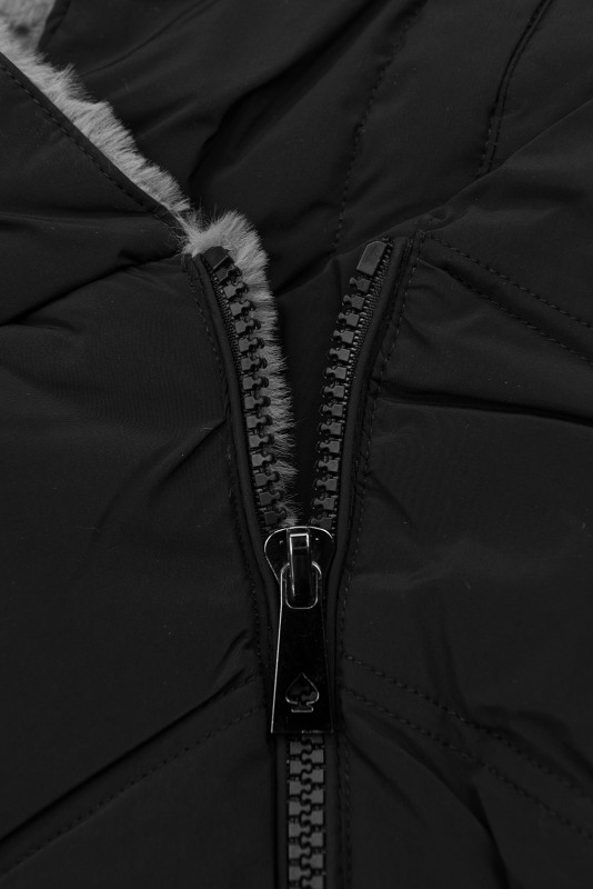 Steppjacke mit Blumenfutter schwarz