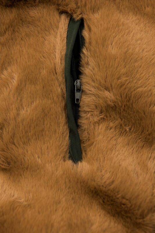 Winterparka mit Gummi in der Taille braun