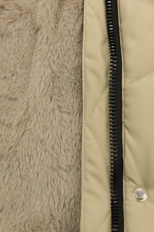 Mädchen Extra Warme Winterjacke Beige