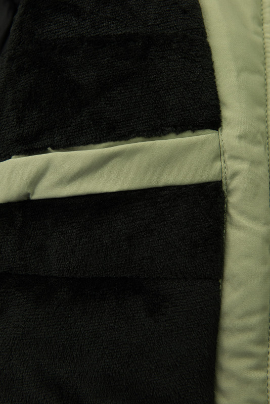 Jungen Winterjacke mit Kunstfell Pistaziengrün