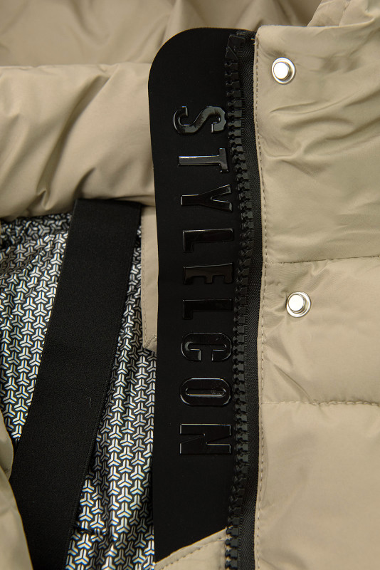 Damen-Winterjacke mit Kapuze, Beige