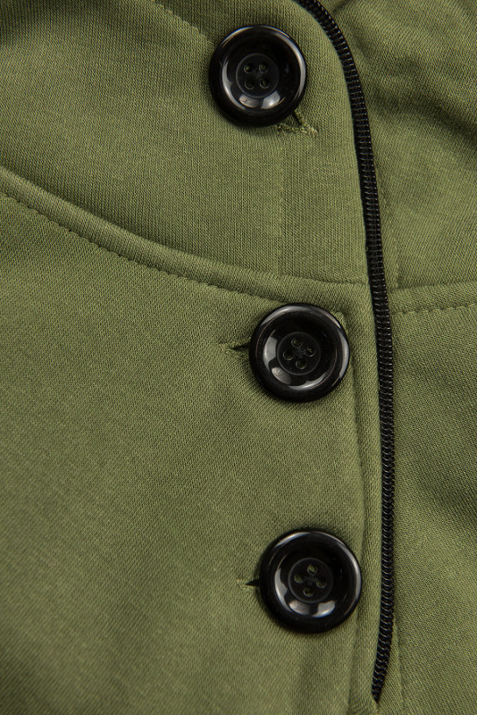 Verlängerte Sweatshirt/Sweatkleid mit Kapuze khaki