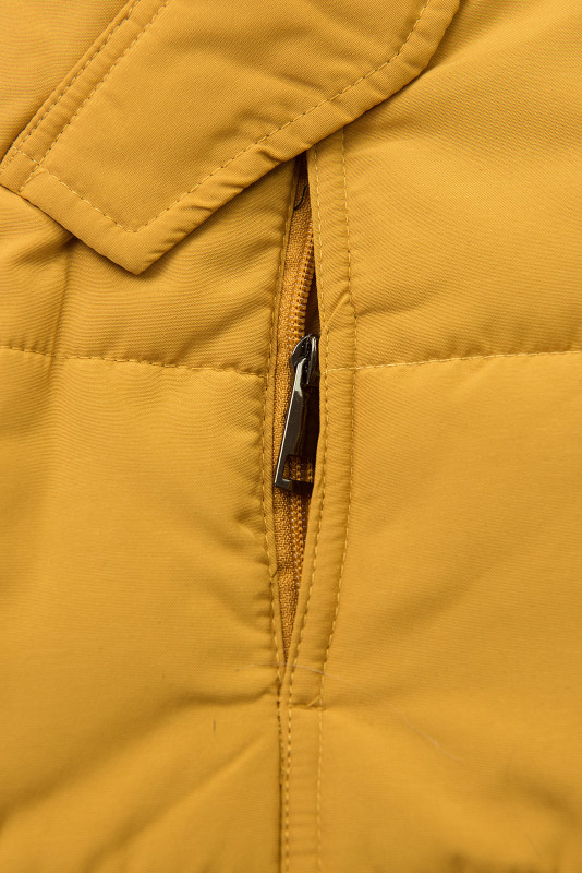 Winterjacke mit Teddy-Futter gelb/grau