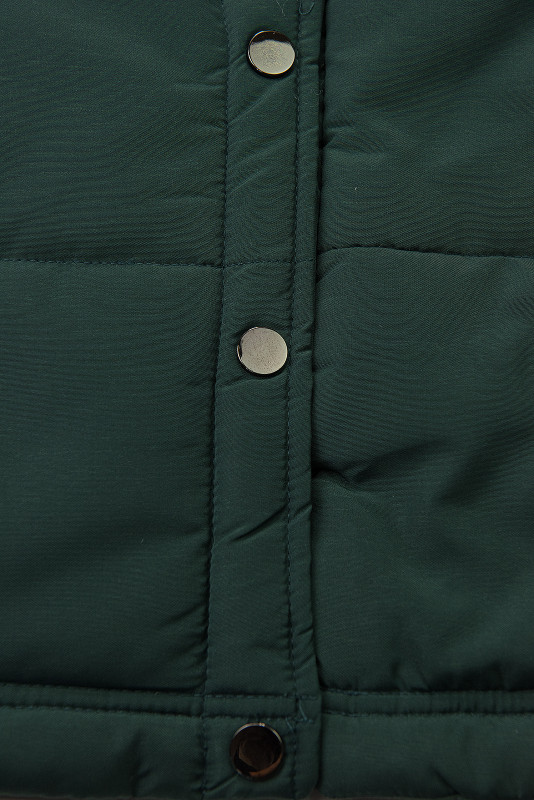 Winterjacke mit Teddy-Futter dunkelgrün/grau