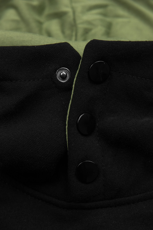 Verlängerte Sweatshirt/Sweatkleid schwarz/khaki