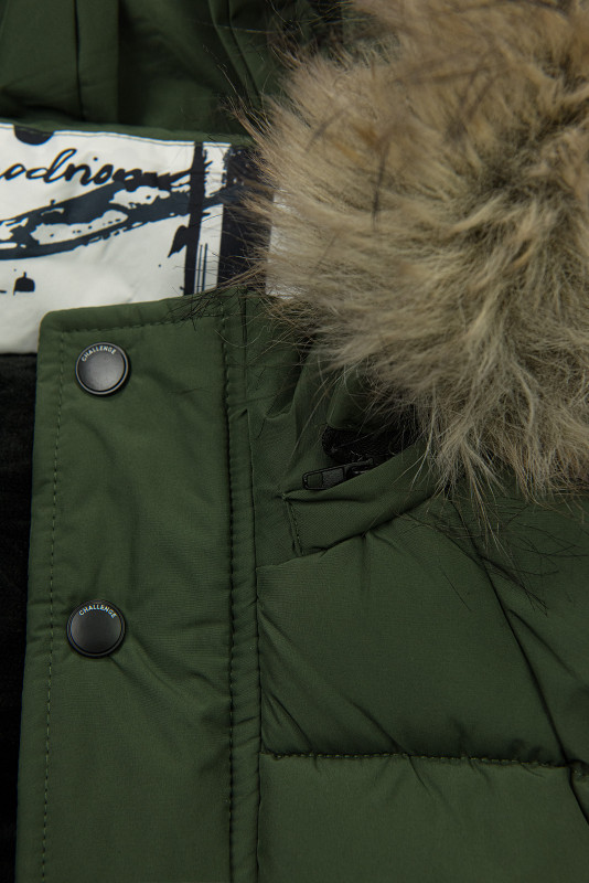 Jungen Winterjacke mit Kapuze, grün