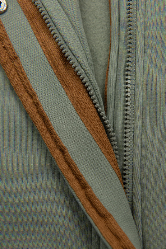 Langer Sweatmantel Olivgrün