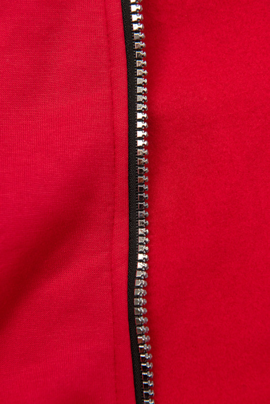 Sportliche lange Sweatjacke rot