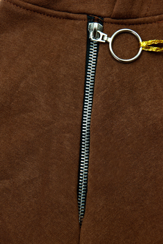 Sweatshirt/Sweatkleid mit Karomuster Braun