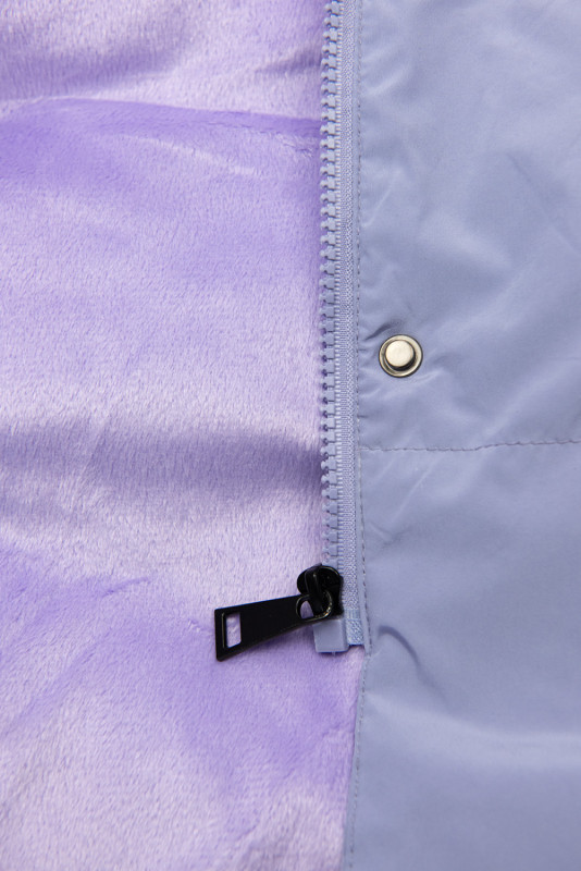 Lange Steppweste mit Kapuze Lila