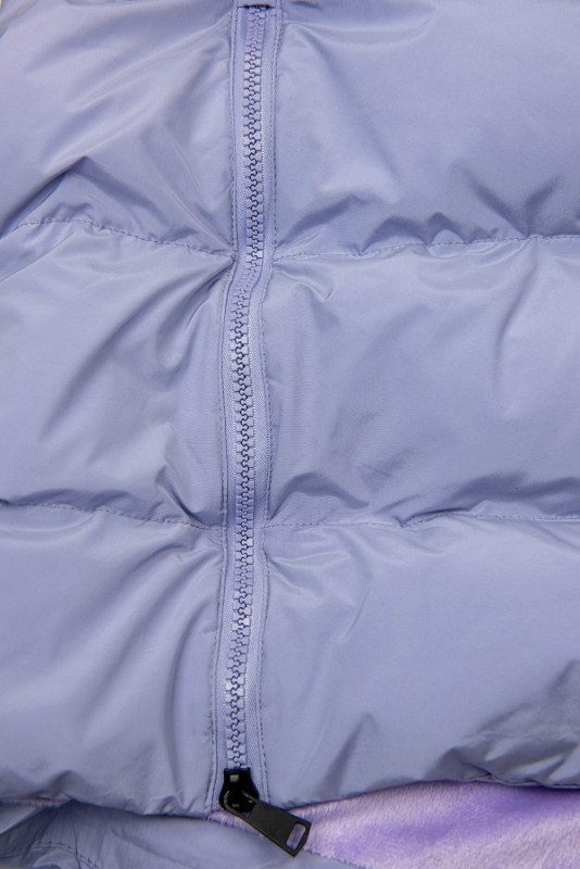 Lange Steppweste mit Kapuze Lila