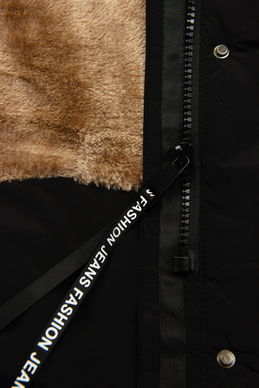 Extra lang Wintermantel schwarz